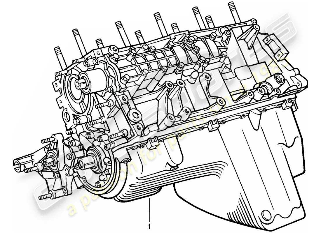 porsche 968 (1992) motor corto - cárter diagrama de piezas