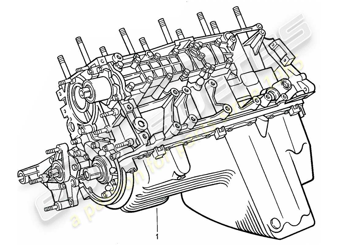 porsche 1991 (944) motor corto - cárter diagrama de piezas
