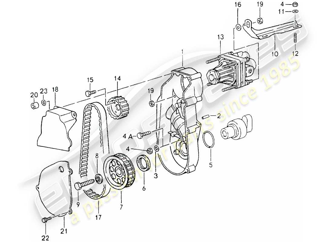 porsche 1990 (964) bomba de dirección asistida diagrama de piezas