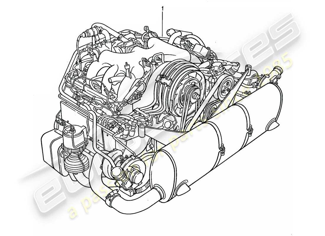 porsche 1987 (959) motor de repuesto diagrama de piezas
