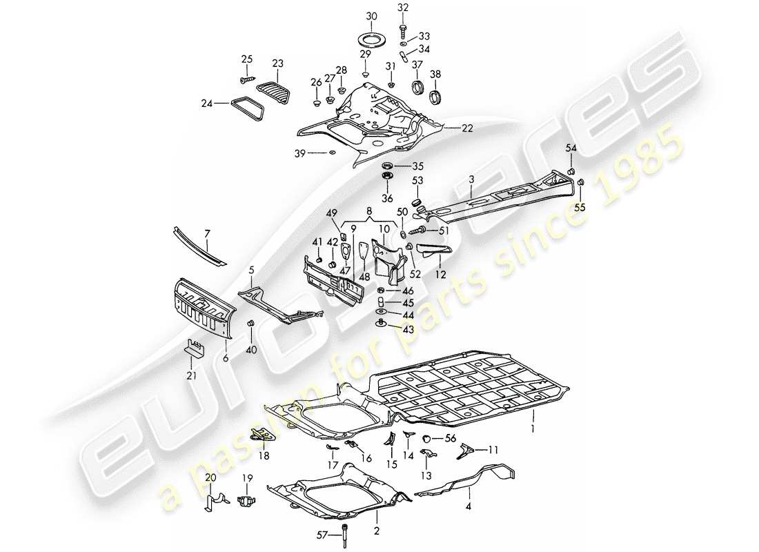 porsche 1966 (911/912) diagrama de piezas del marco