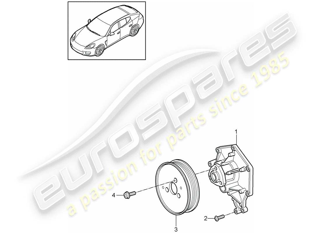 porsche 2015 (panamera 970) diagrama de piezas de la bomba de agua