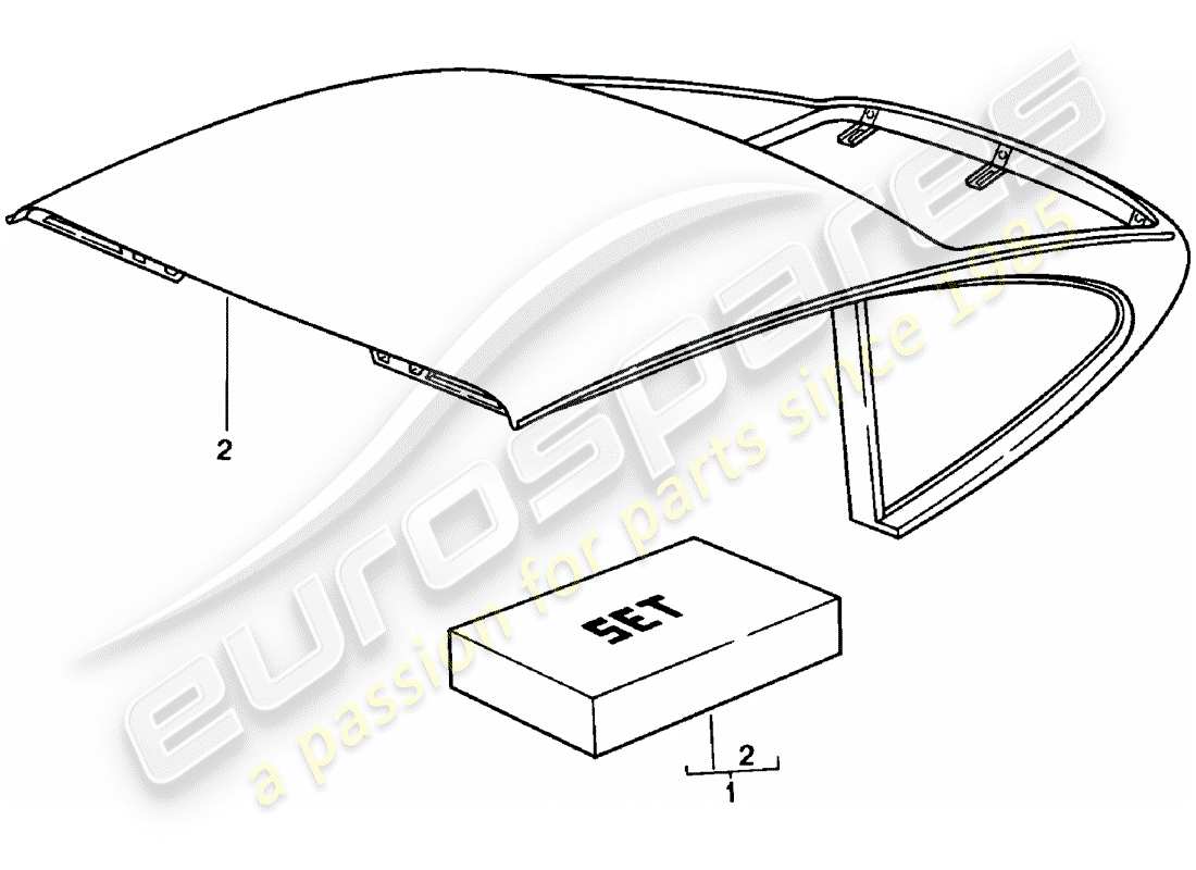 porsche 1978 (911) techo rígido diagrama de piezas
