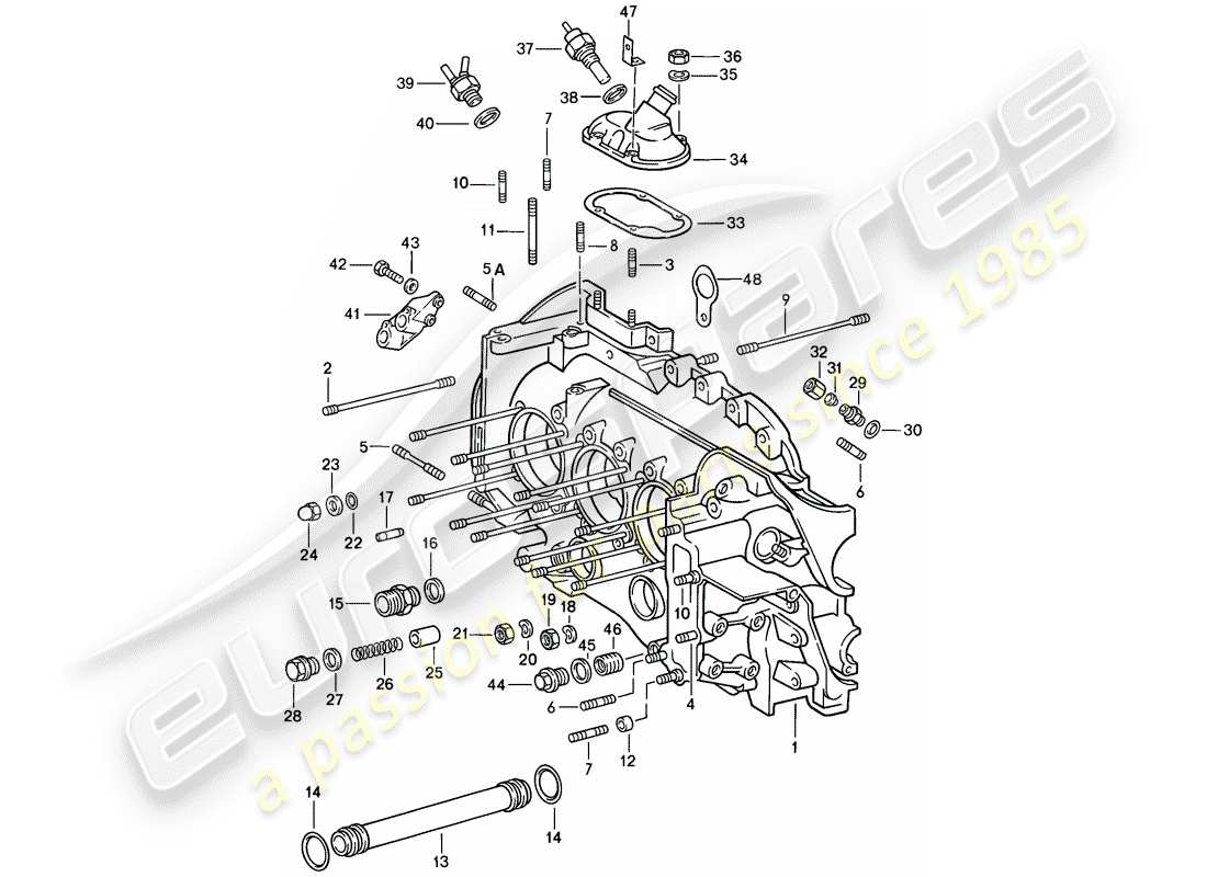 porsche 1986 (911) crankcase diagrama de piezas