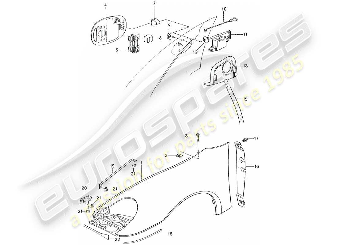 porsche 2002 (996 turbo / gt2) defensa diagrama de piezas