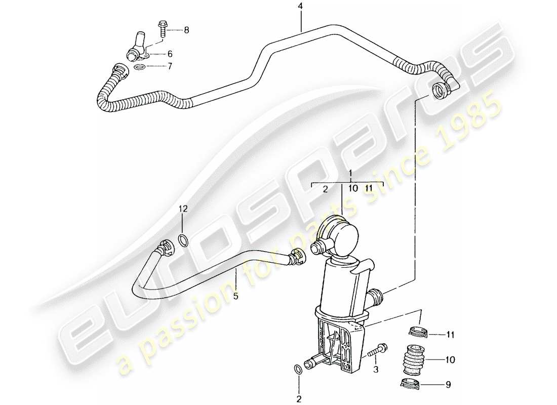 porsche 2000 (986 boxster) carter - separador de aceite diagrama de piezas