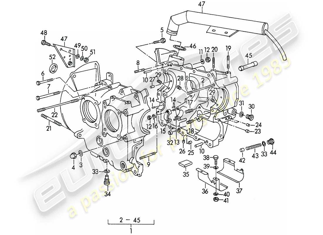 porsche 1954 (356/356a) carter - m 90 501 >> 91 000 diagrama de piezas