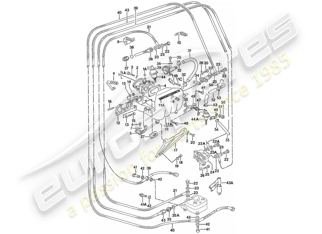 porsche 1979 (924) para-k-jetronic diagrama de piezas