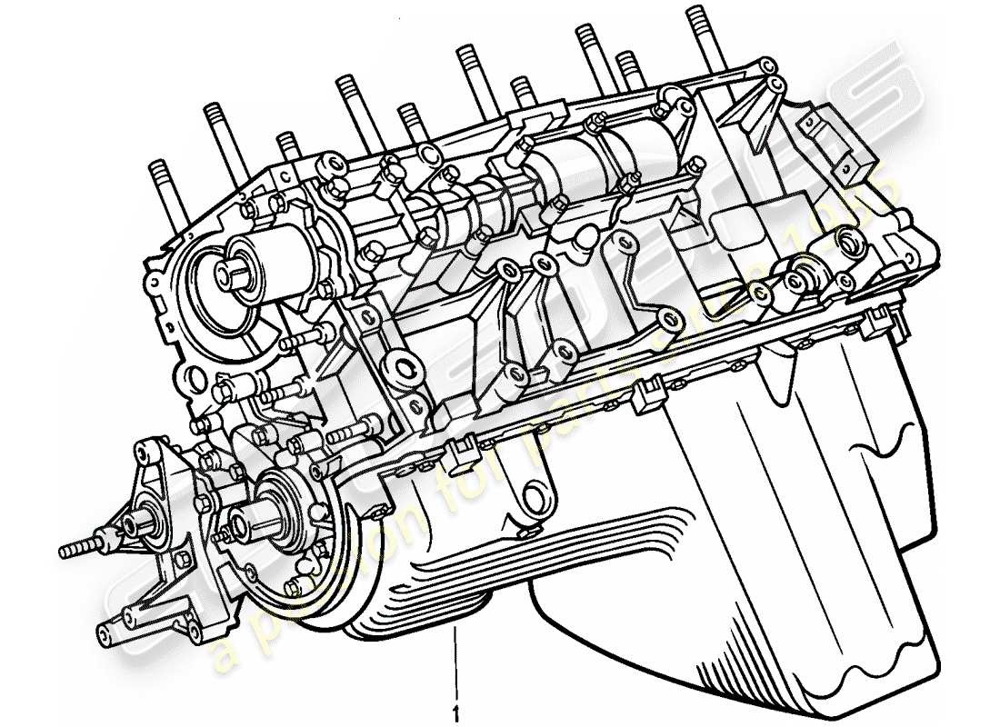 porsche 924s (1986) motor corto - cárter diagrama de piezas