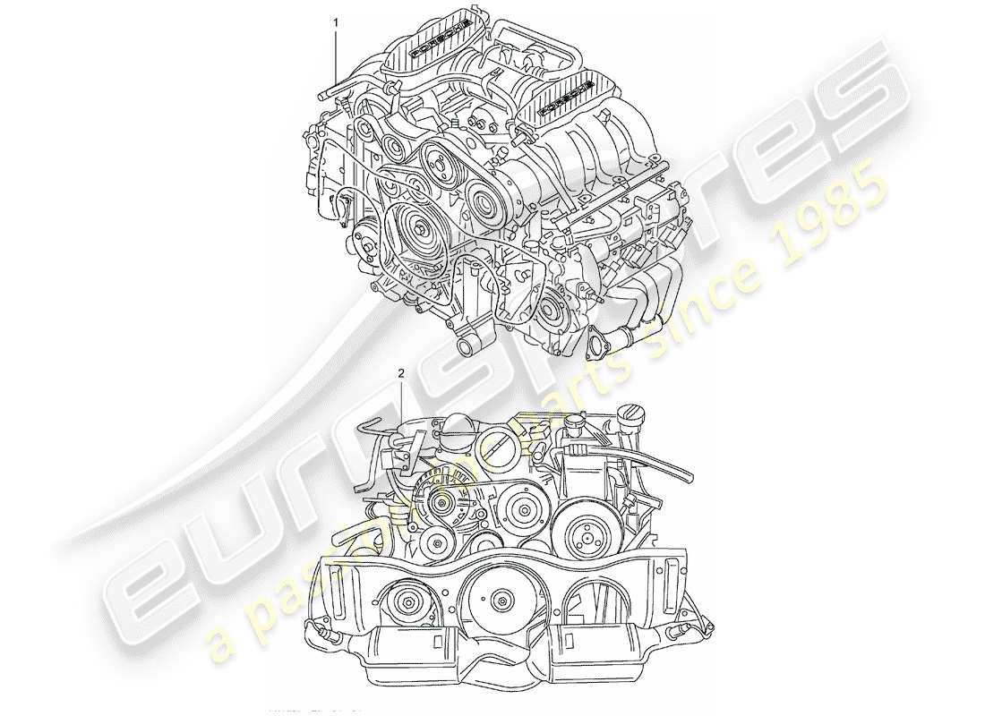 porsche replacement catalogue (1974) diagrama de piezas del motor de repuesto