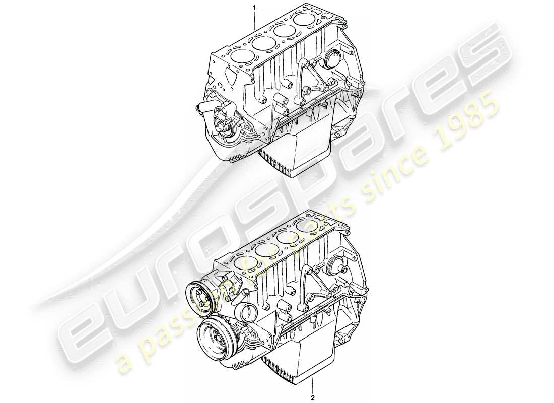 porsche 1979 (924) motor corto - con: - cigüeñal - pistón - bomba de aceite diagrama de piezas