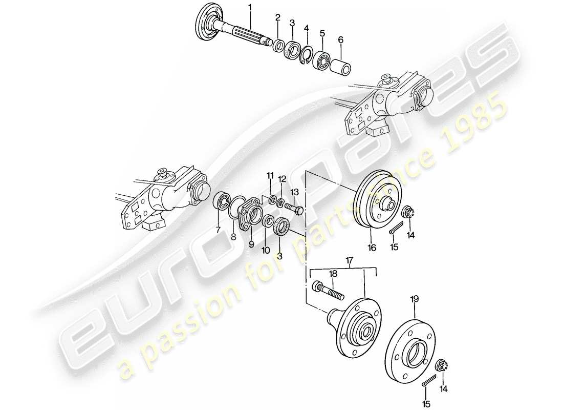 porsche 1979 (924) eje de rueda trasera - lubricantes diagrama de piezas