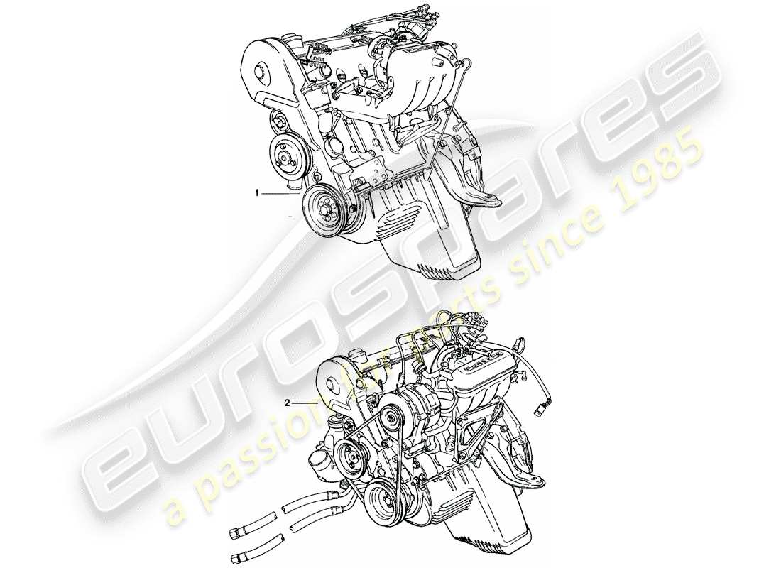 porsche 1984 (924) motor de reemplazo - m>>65x12345 diagrama de piezas