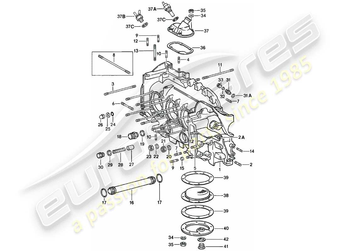 porsche 1981 (911) carter - juego de reparacion para mantenimiento - ver ilustracion: diagrama de piezas