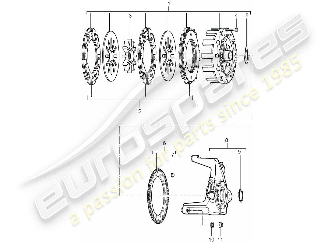 porsche 2005 (carrera gt) embrague diagrama de piezas