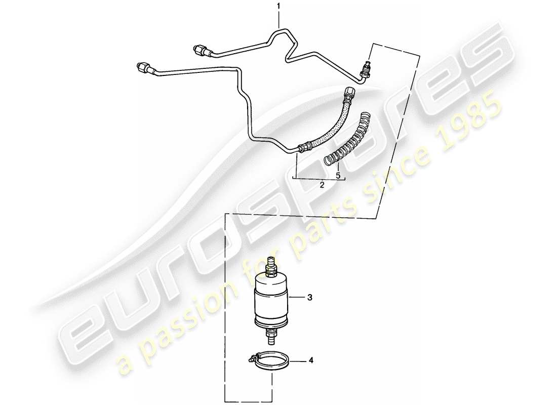 porsche 1988 (911) fuel system diagrama de piezas