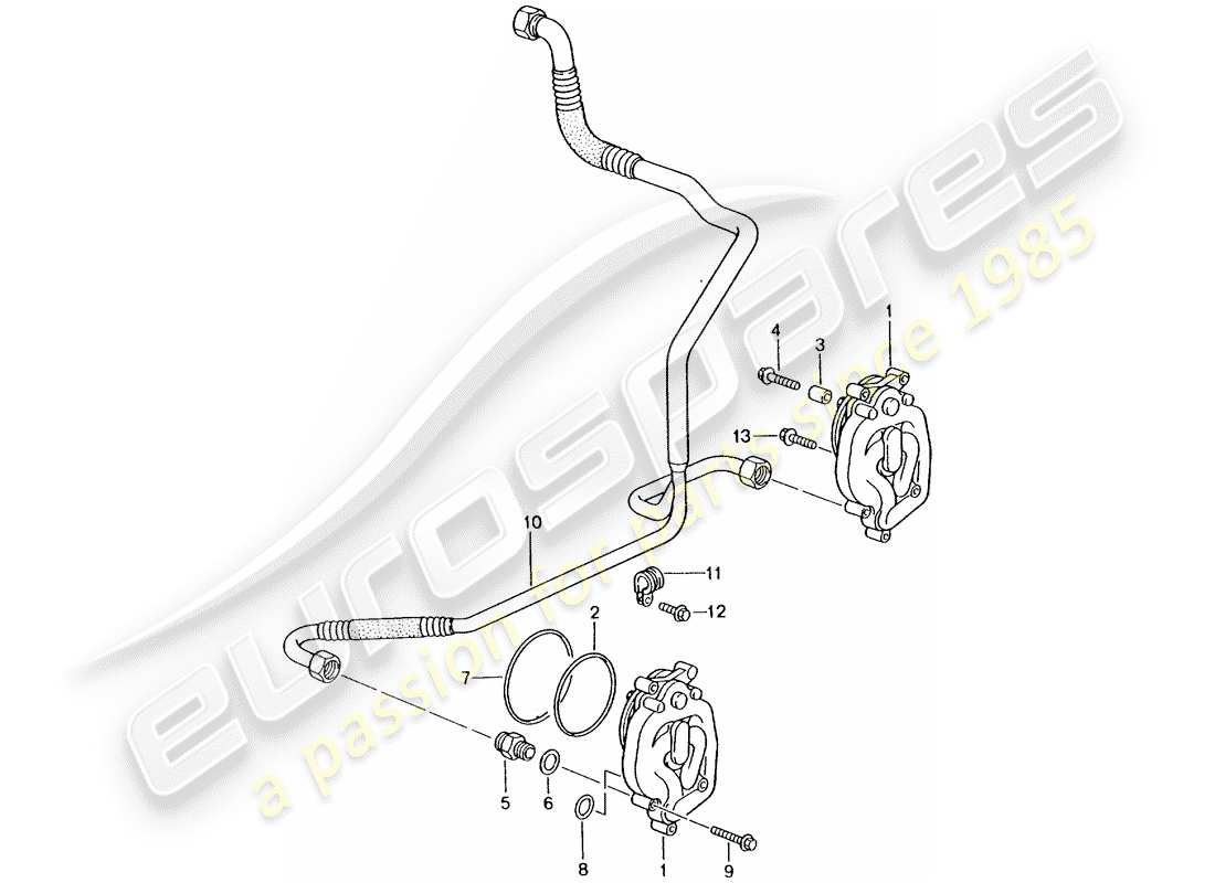 porsche 2002 (996 turbo / gt2) suministro de aceite - línea de retorno diagrama de piezas