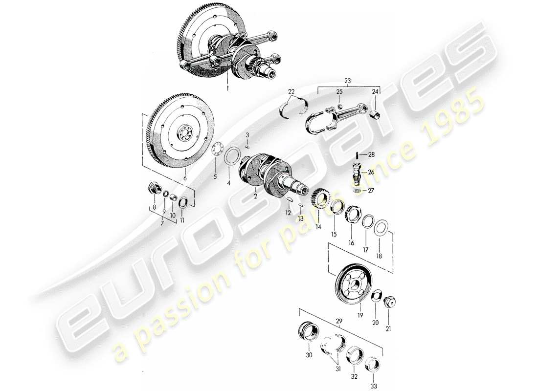 porsche 1954 (356/356a) cigüeñal - m 22 001 >> - m 50 101 >> - m 33 901 >> - m 41 001 >> - m 60 001 > > - m 80 001 >> diagrama de piezas