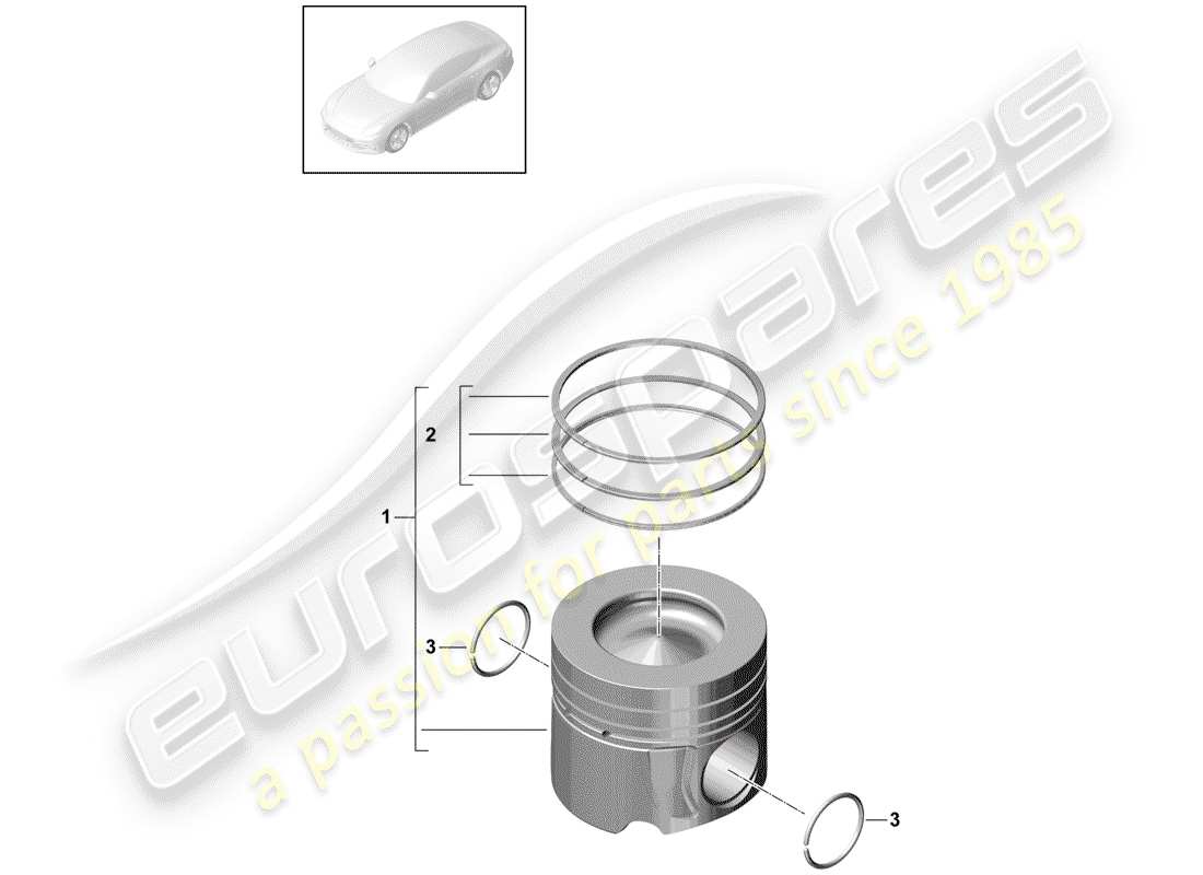 porsche 2020 (panamera 971-1) diagrama de piezas del pistón