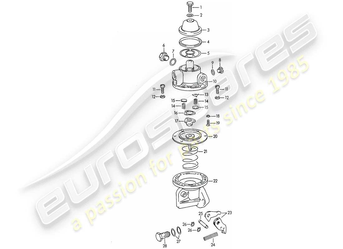 porsche 1964 (356b/356c) piezas únicas - para - diagrama de piezas de la bomba de combustible