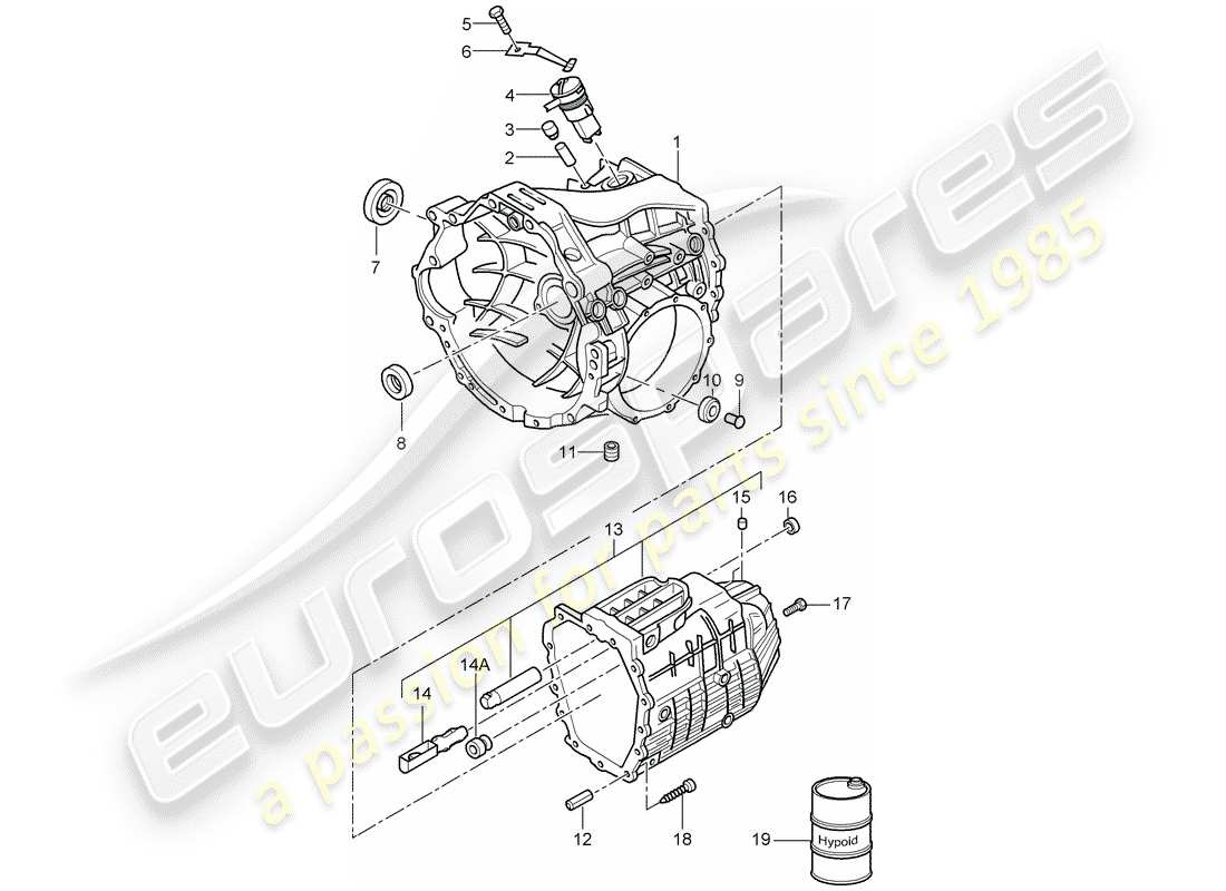 porsche 2005 (987 boxster) transmisión de repuesto diagrama de piezas