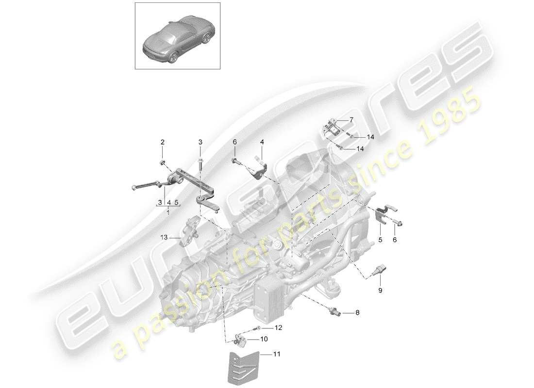 porsche 2016 (981 boxster) manual gearbox diagrama de piezas