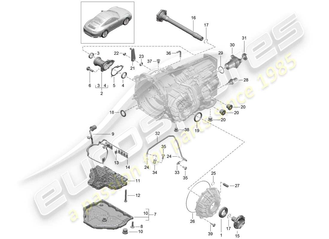 porsche 2017 (991-2) - pdk - diagrama de piezas