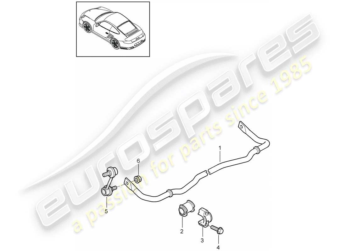 porsche 2012 (997-2 turbo / gt2 rs) estabilizador diagrama de piezas