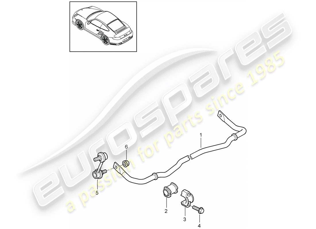 porsche 911 t/gt2rs (2012) diagrama de piezas del estabilizador