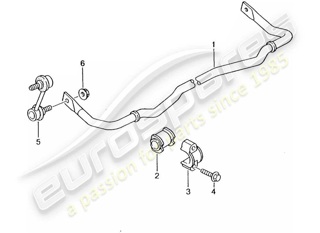 porsche 2003 (996 turbo / gt2) diagrama de piezas del estabilizador