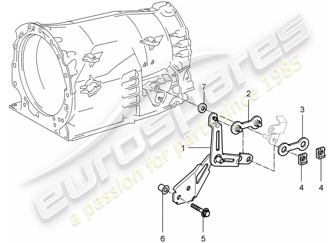 porsche 2002 (996 turbo / gt2) tiptronic - palanca selectora diagrama de piezas