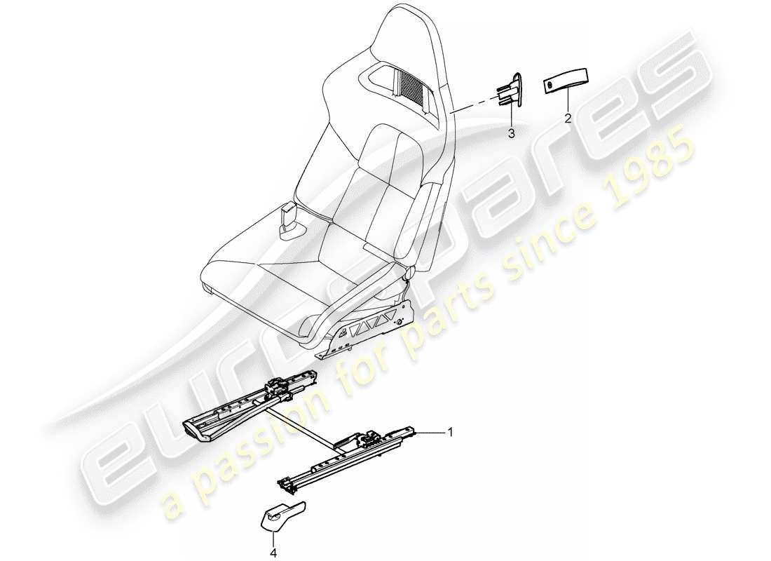 porsche 2009 997-2 turbo / gt2 diagrama de piezas de seat