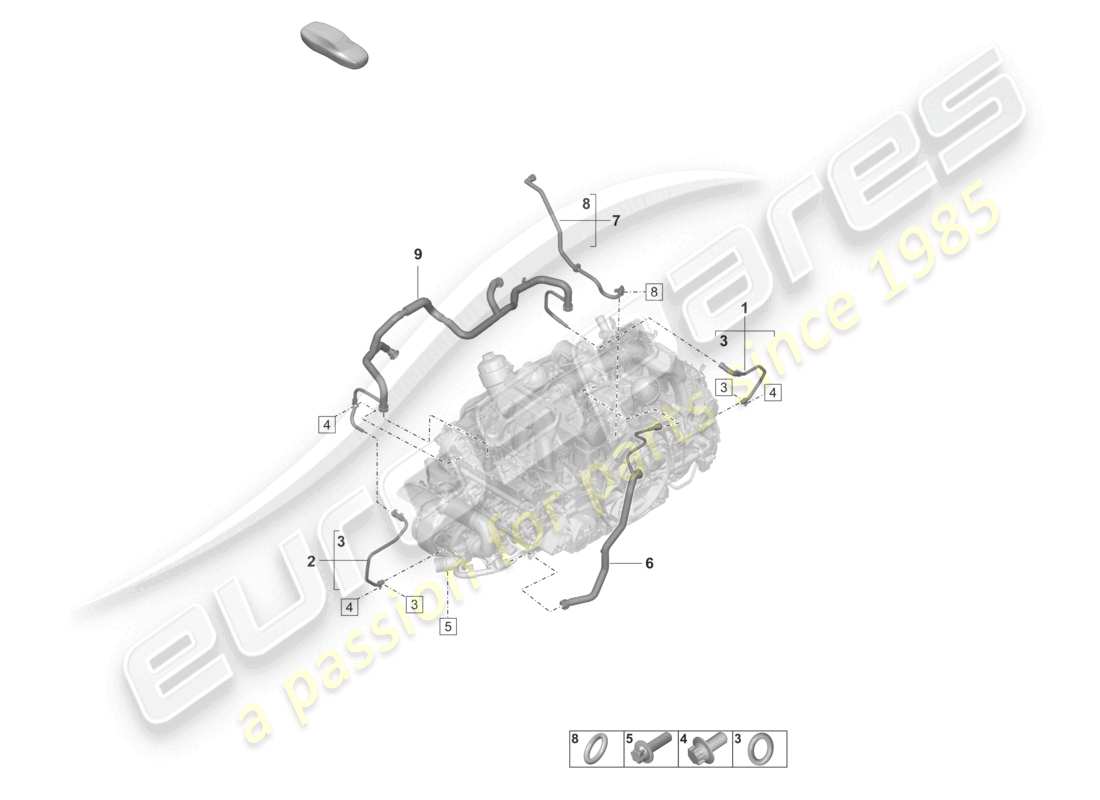 porsche 2020 (992-1) conducto de ventilación del cárter diagrama de piezas