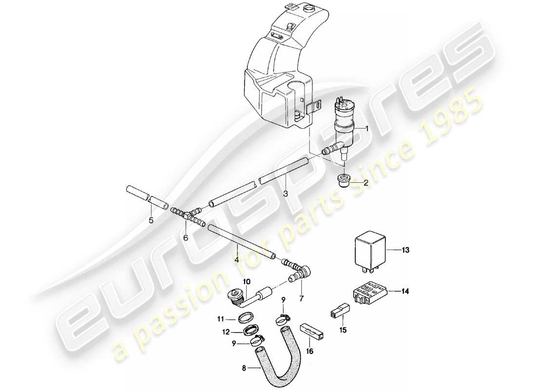 porsche 1981 (924) sistema arandela diagrama de piezas