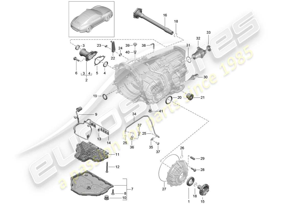 porsche 2015 (991-1) - pdk - diagrama de piezas
