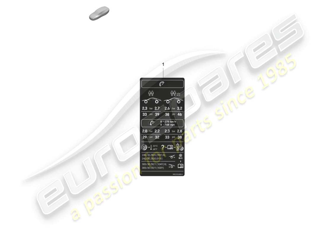 porsche 2019 (992-1) señales/avisos diagrama de piezas