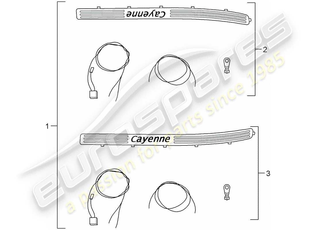 porsche 2011 (tequipment cayenne) placa de protección - panel de albergue diagrama de piezas