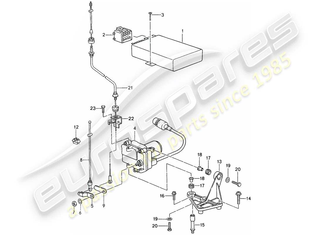 porsche 1996 (993) sistema de control de crucero diagrama de piezas