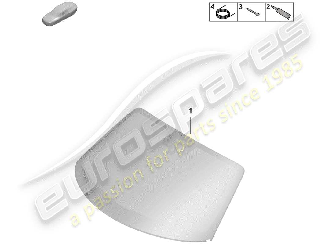 porsche 2019 (992-1) vidrio del parabrisas diagrama de piezas