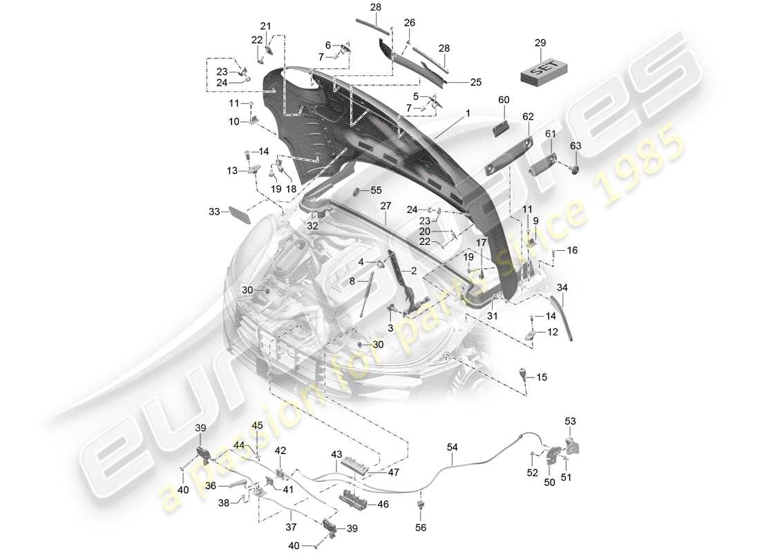 porsche 2014 (macan) cubrir diagrama de piezas