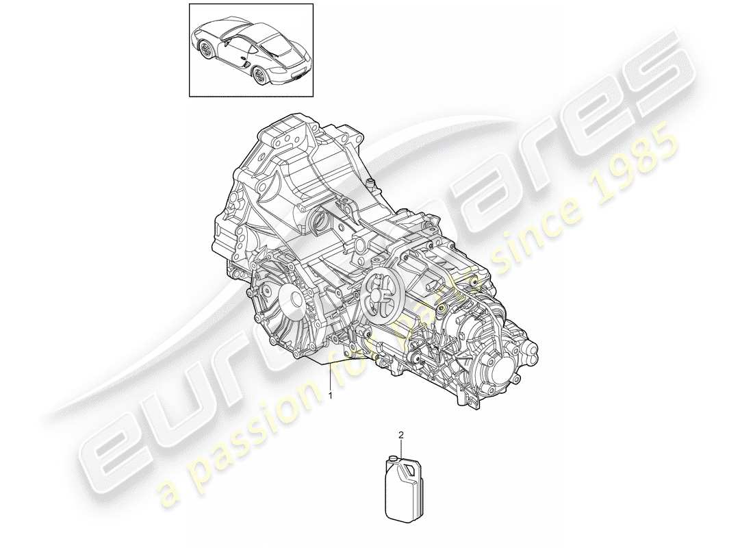 porsche 2011 (987 cayman) transmisión de repuesto diagrama de piezas