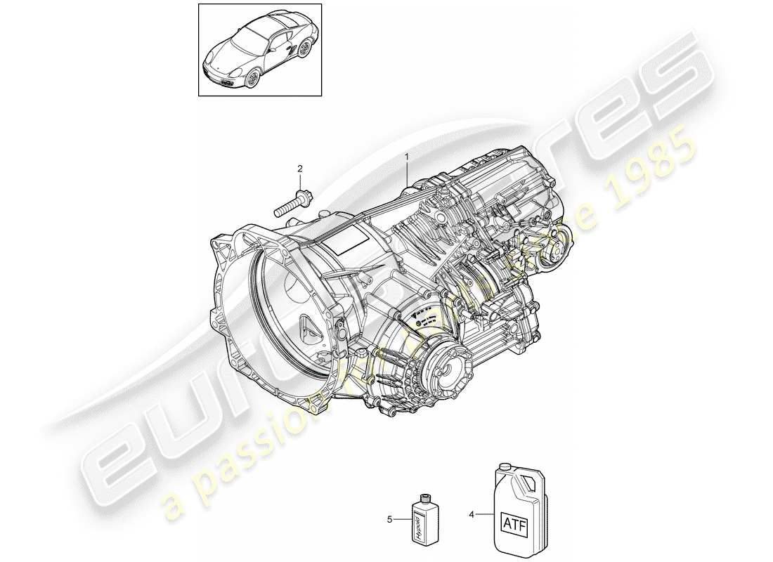 porsche 2011 (987 cayman) - pdk - diagrama de piezas