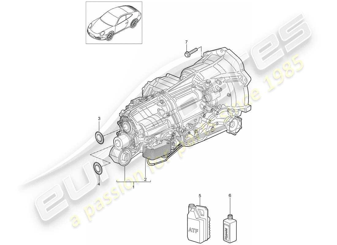 porsche 2012 (997-2) - pdk - diagrama de piezas