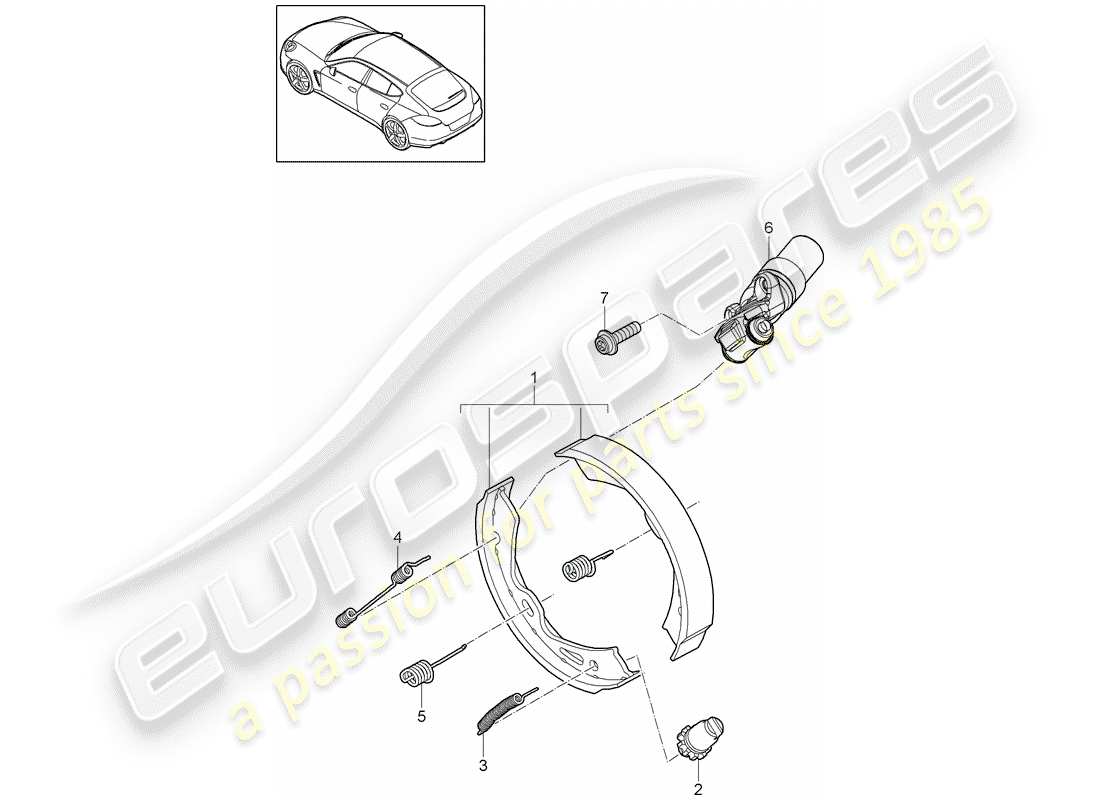 porsche 2014 (panamera 970) parking brake diagrama de piezas
