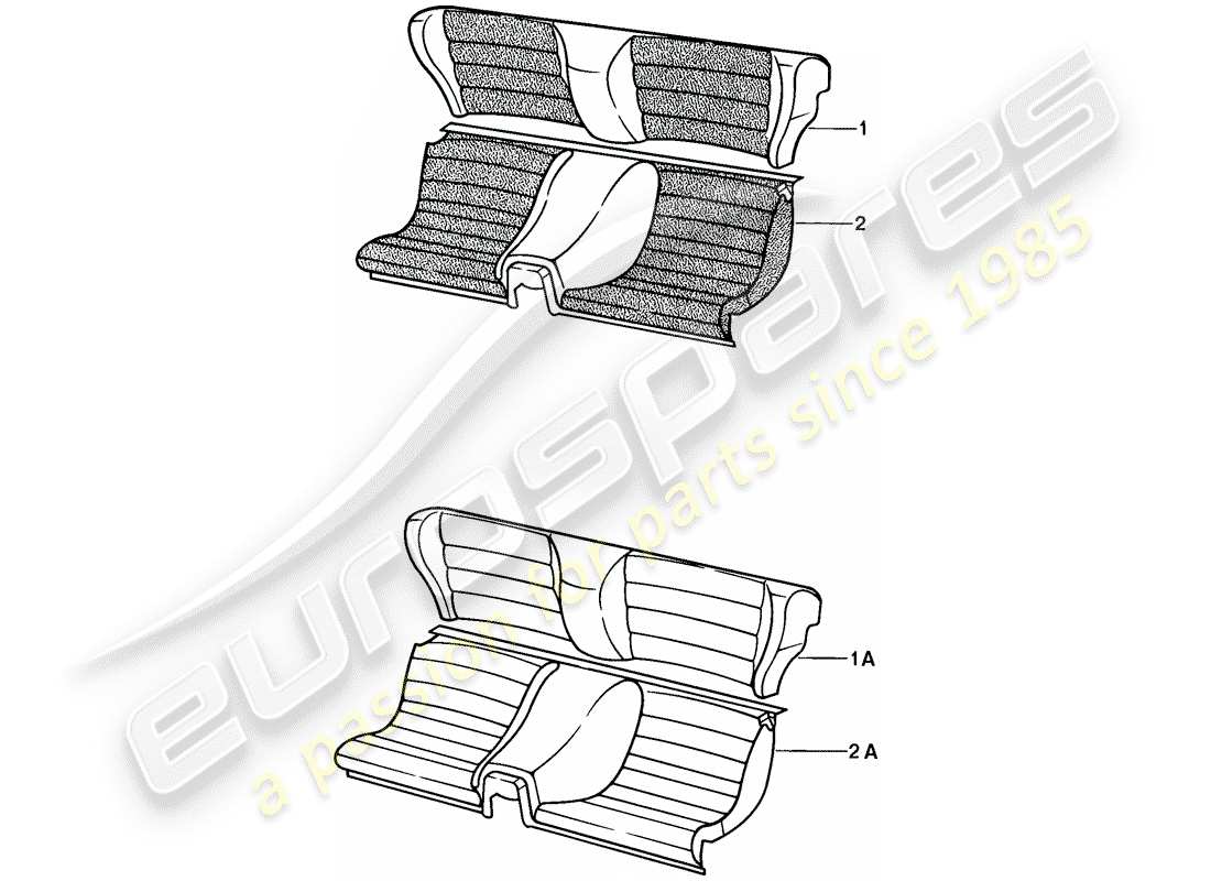 porsche 1977 (924) asiento de emergencia - completo diagrama de piezas