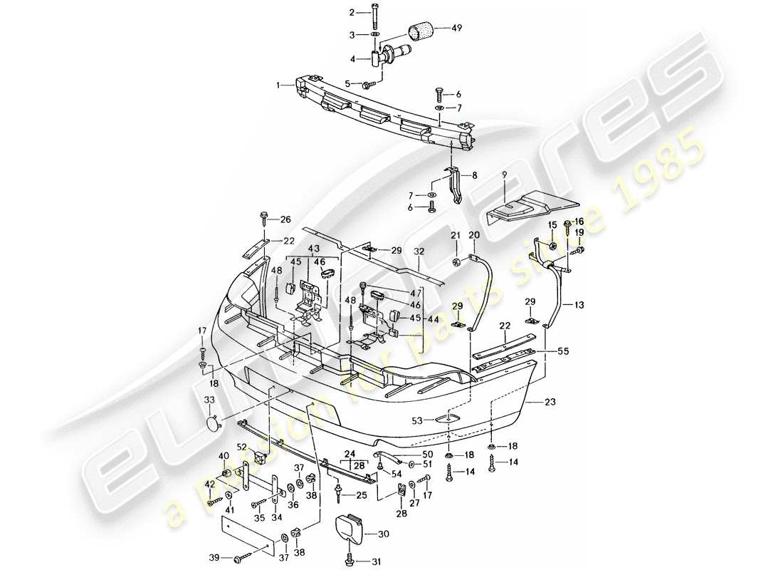 porsche 1994 (993) parachoque diagrama de piezas