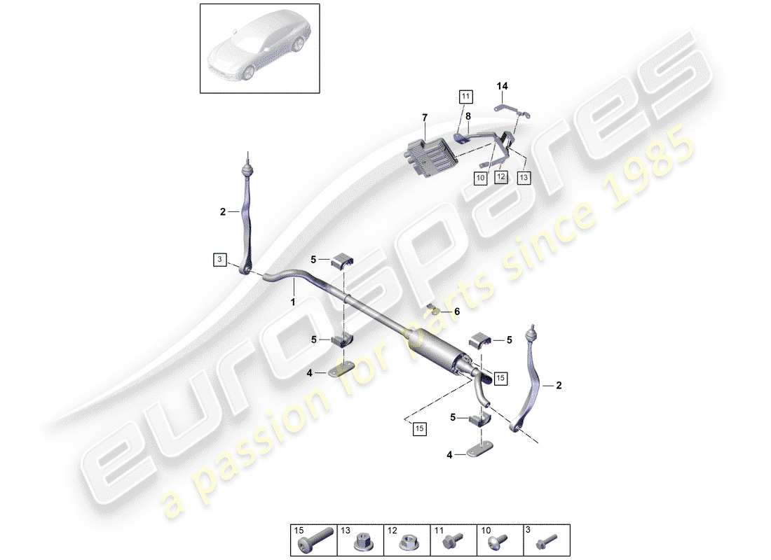 porsche 2019 (panamera 971-1) estabilizador diagrama de piezas