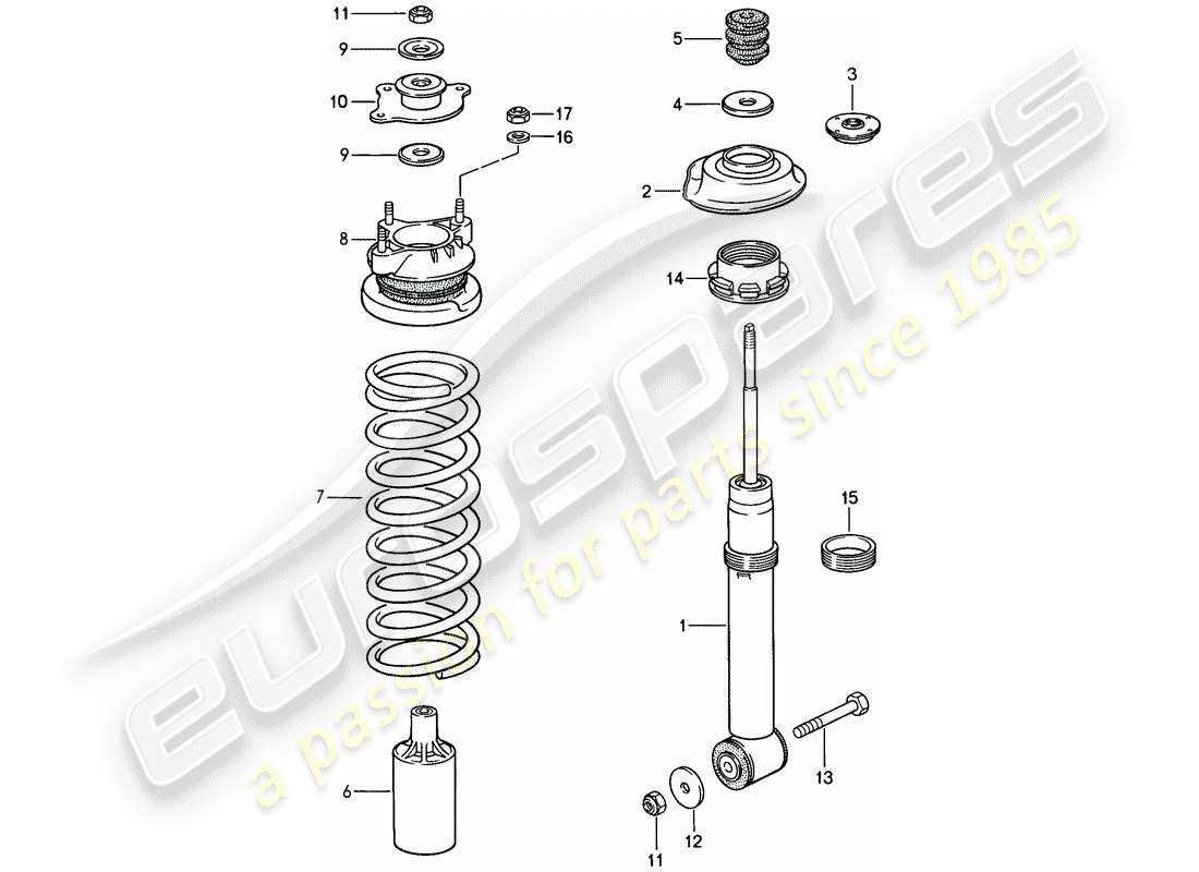 porsche 1986 (928) suspensión - eje delantero - d - mj 1986>> - mj 1986 diagrama de piezas