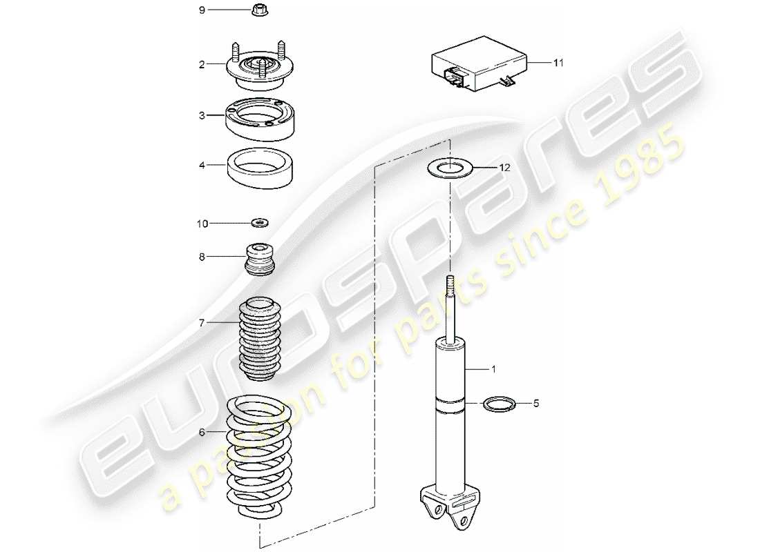 porsche 2009 997-2 turbo / gt2 amortiguador diagrama de piezas