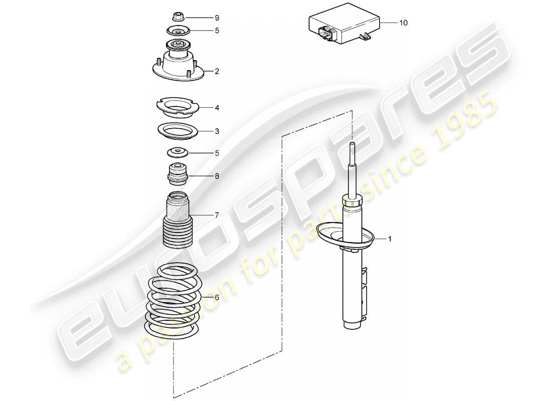 porsche 2007 (987 boxster) amortiguador diagrama de piezas